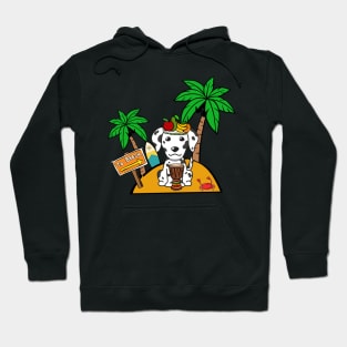 Funny dalmatian is on a deserted island Hoodie